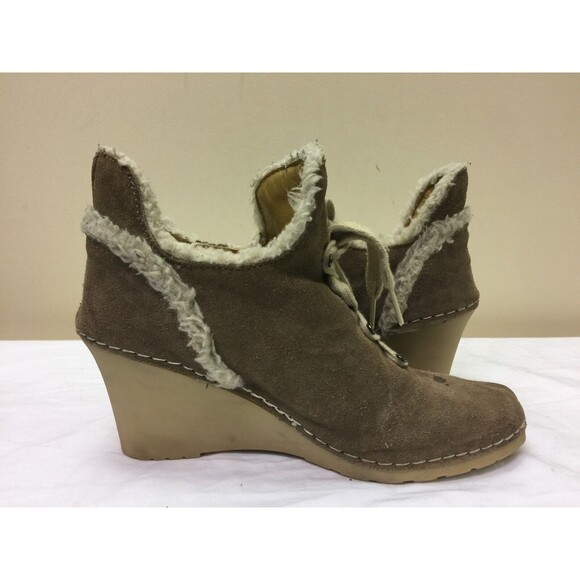 Bettye Muller Women wedged brown suede Lace Up Wedge Bootie size EUR 37 - Picture 4 of 10